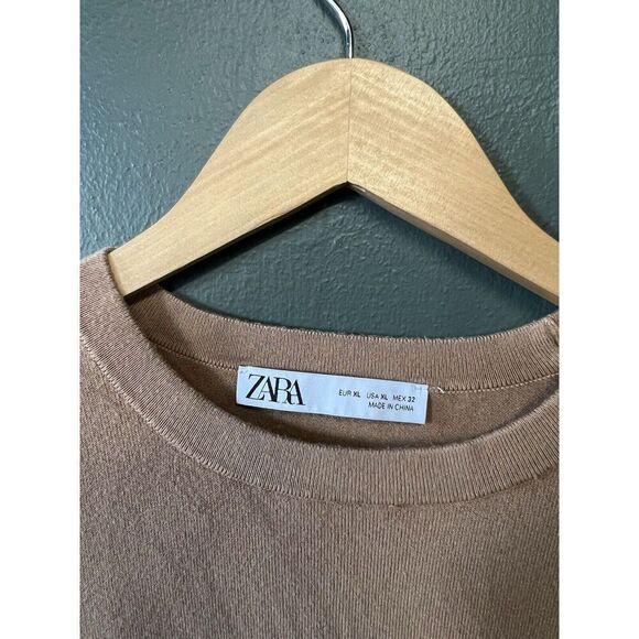 Zara Womens Brown Longsleeve Pullover Sweatshirt Size XL - Picture 3 of 3